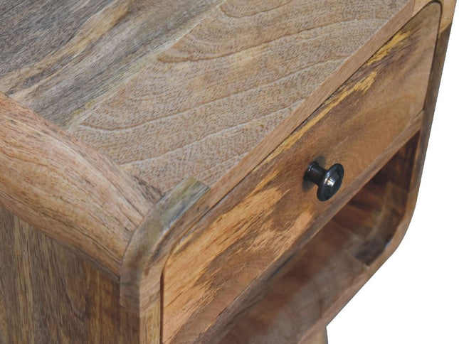 22" Oak Solid Wood Square One Drawer Nightstand