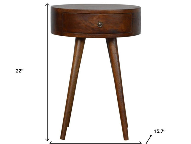 22" Chestnut Solid Wood One Drawer Nightstand