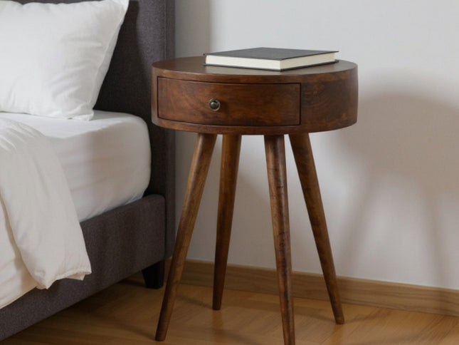 22" Chestnut Solid Wood One Drawer Nightstand