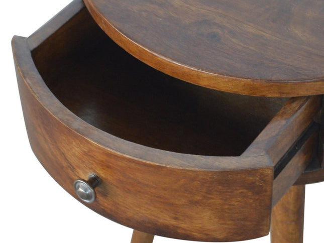 22" Chestnut Solid Wood One Drawer Nightstand