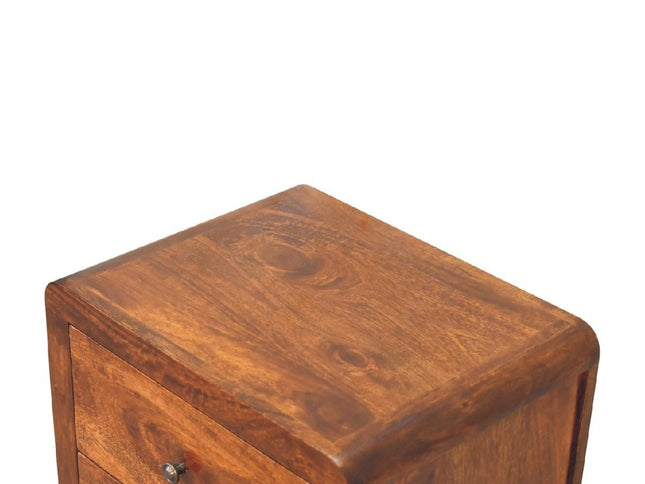 24" Chestnut Solid Wood Three Drawer Nightstand