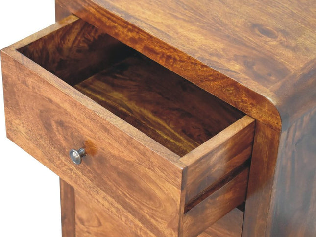 24" Chestnut Solid Wood Three Drawer Nightstand