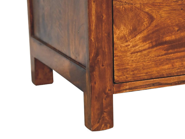 24" Chestnut Solid Wood Three Drawer Nightstand