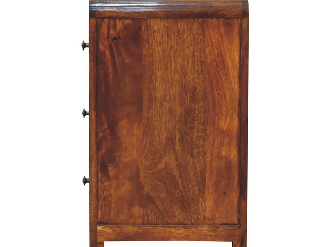 24" Chestnut Solid Wood Three Drawer Nightstand