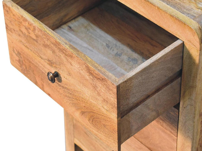 24" Oak Solid Wood Three Drawer Nightstand