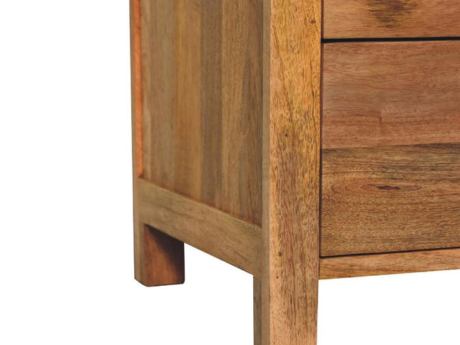 24" Oak Solid Wood Three Drawer Nightstand
