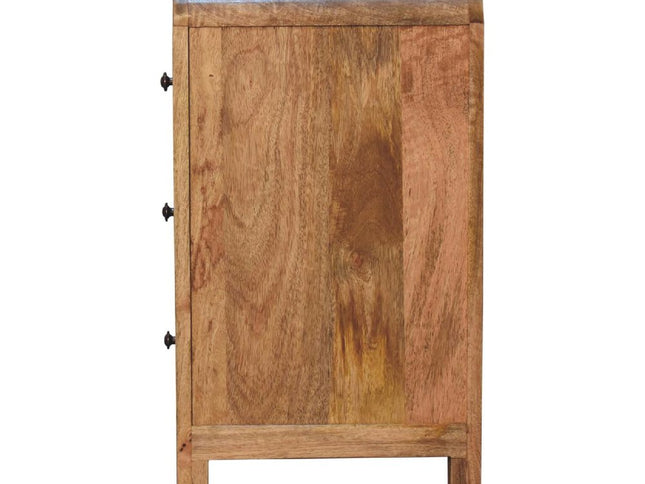 24" Oak Solid Wood Three Drawer Nightstand