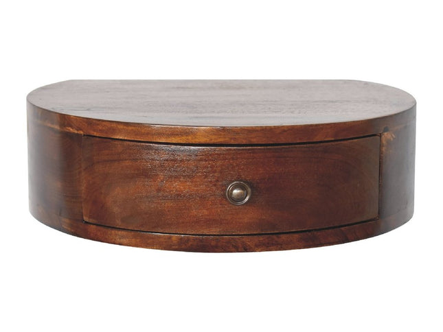 22" Brown Solid Wood One Drawer Floating Nightstand