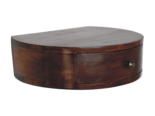 22" Brown Solid Wood One Drawer Floating Nightstand