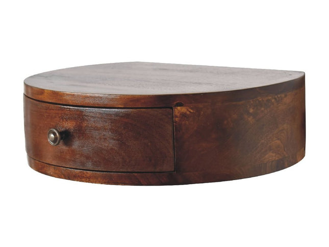 22" Brown Solid Wood One Drawer Floating Nightstand