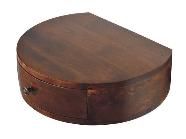 22" Brown Solid Wood One Drawer Floating Nightstand