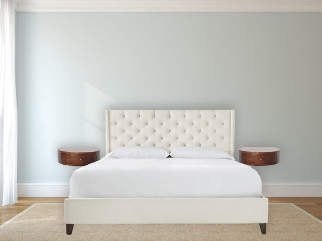 22" Brown Solid Wood One Drawer Floating Nightstand