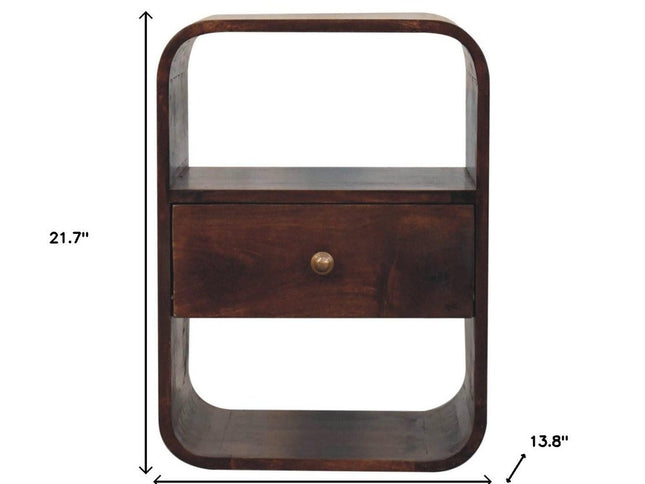 22" Chestnut Solid Wood One Drawer Nightstand