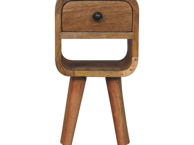 16" Oak Solid Wood Square One Drawer Nightstand