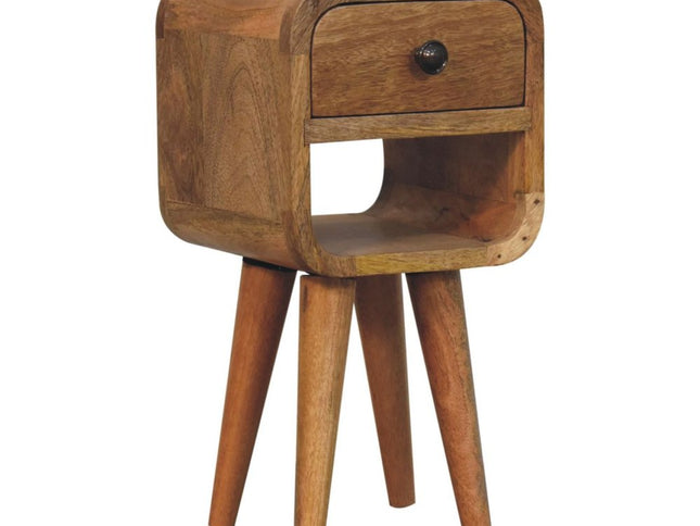 16" Oak Solid Wood Square One Drawer Nightstand