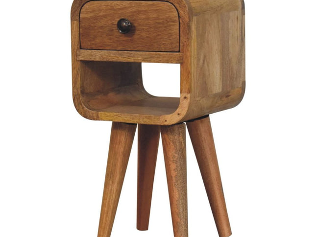 16" Oak Solid Wood Square One Drawer Nightstand