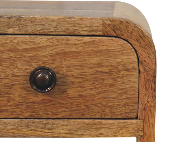 16" Oak Solid Wood Square One Drawer Nightstand