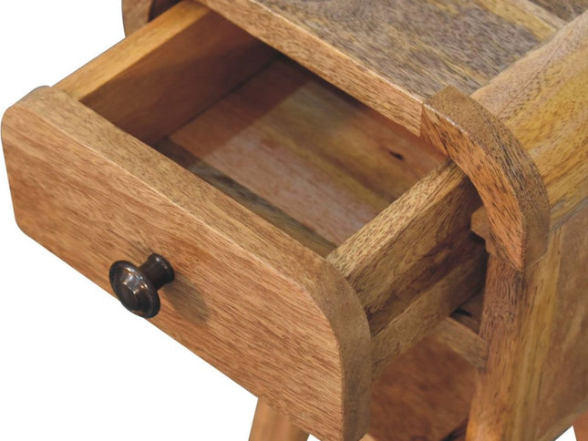 16" Oak Solid Wood Square One Drawer Nightstand