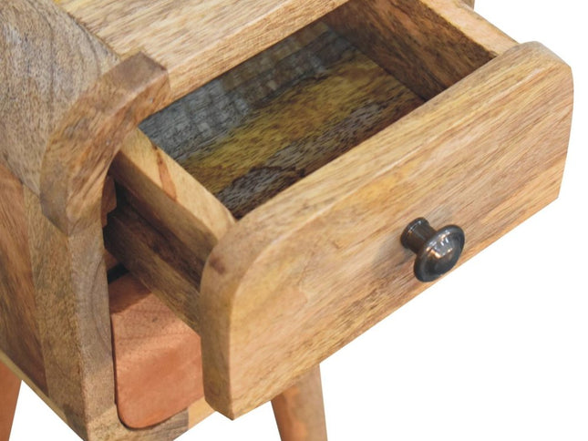 16" Oak Solid Wood Square Two Drawer Nightstand