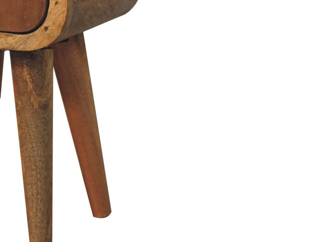 16" Oak Solid Wood Square Two Drawer Nightstand