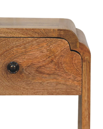 16" Oak Solid Wood One Drawer Scallop Edge Nightstand