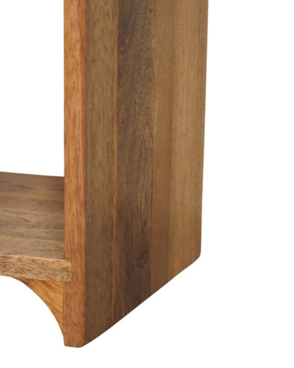 16" Oak Solid Wood One Drawer Scallop Edge Nightstand