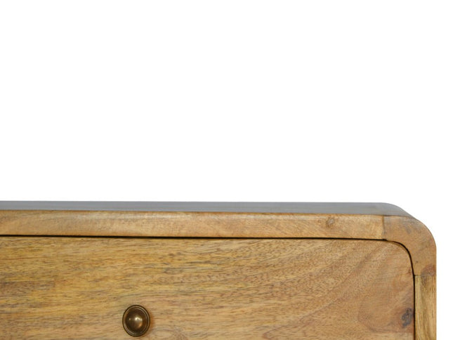 18" Oak Solid Wood Two Drawer Floating Nightstand