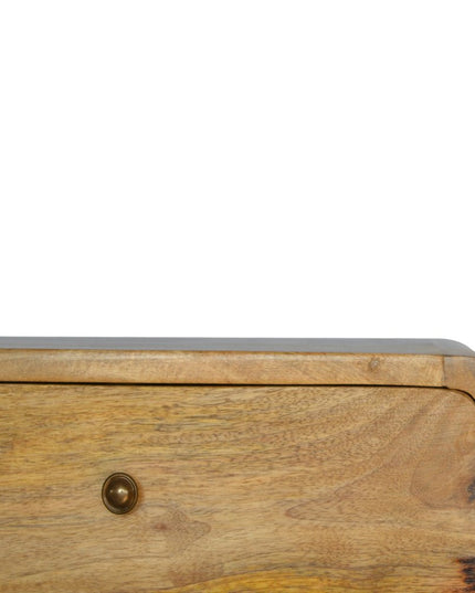 18" Oak Solid Wood Two Drawer Floating Nightstand