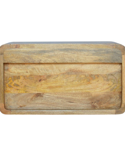 18" Oak Solid Wood Two Drawer Floating Nightstand