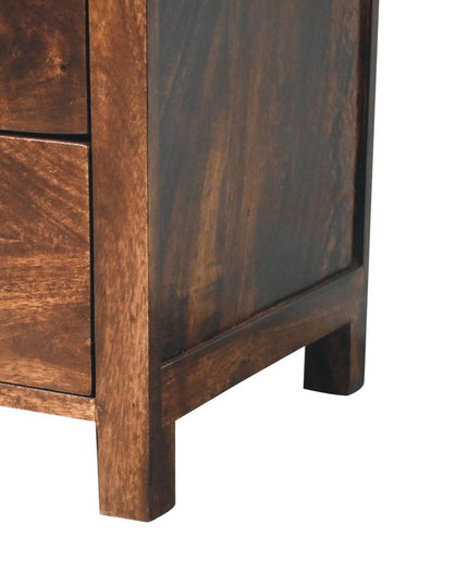 24" Walnut Solid Wood Three Drawer Nightstand