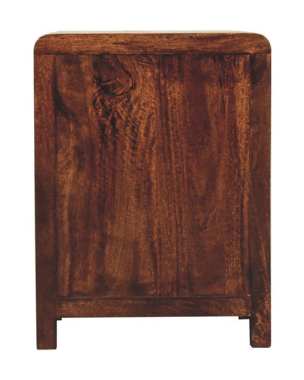 24" Walnut Solid Wood Three Drawer Nightstand