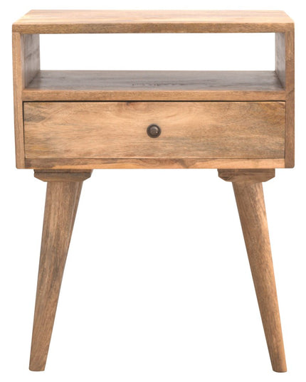 23" Natural Solid Wood One Drawer Nightstand