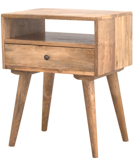 23" Natural Solid Wood One Drawer Nightstand
