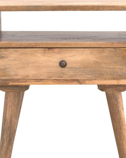 23" Natural Solid Wood One Drawer Nightstand