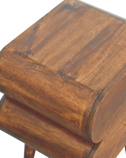 20" Chestnut Solid Wood Two Drawer Nightstand