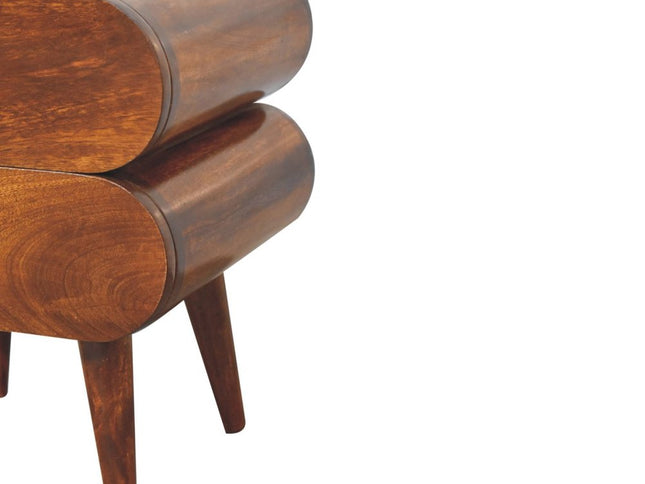 20" Chestnut Solid Wood Two Drawer Nightstand