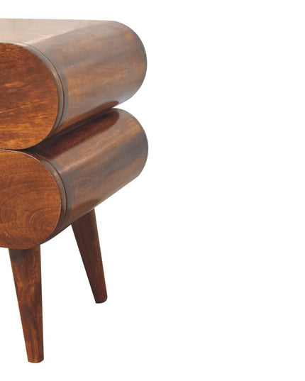 20" Chestnut Solid Wood Two Drawer Nightstand