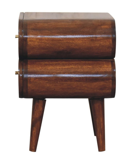 20" Chestnut Solid Wood Two Drawer Nightstand