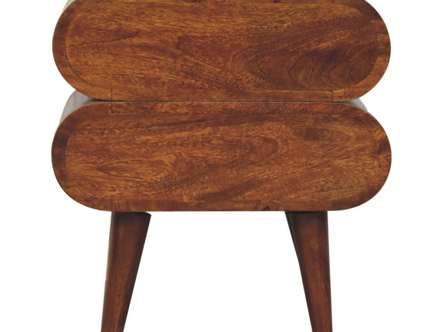 20" Chestnut Solid Wood Two Drawer Nightstand