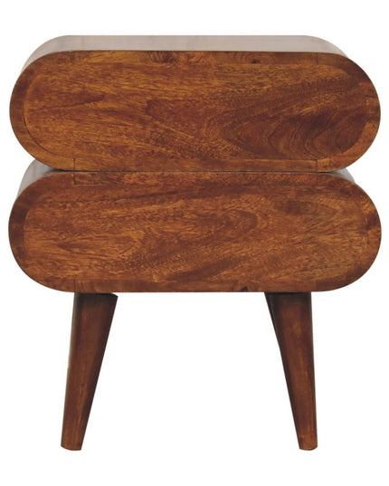 20" Chestnut Solid Wood Two Drawer Nightstand