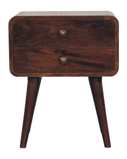 22" Chestnut Solid Wood Two Drawer Nightstand