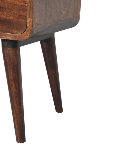 22" Chestnut Solid Wood Two Drawer Nightstand