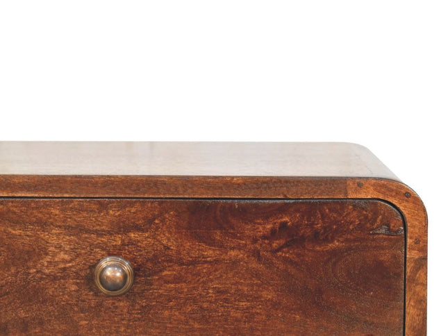 22" Chestnut Solid Wood Two Drawer Nightstand