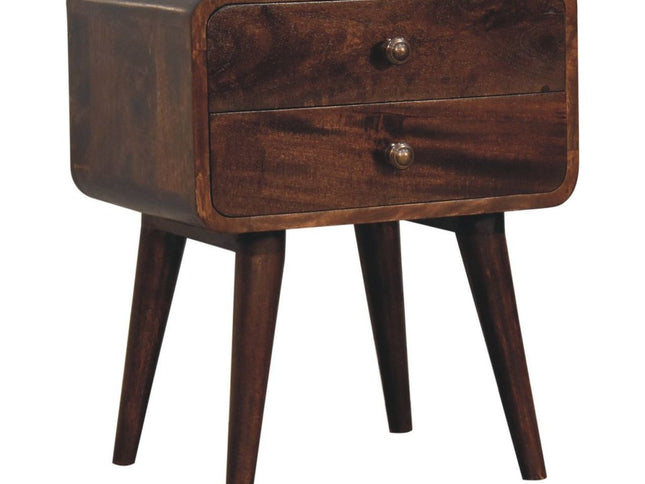 22" Chestnut Solid Wood Two Drawer Nightstand