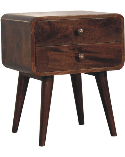 22" Chestnut Solid Wood Two Drawer Nightstand