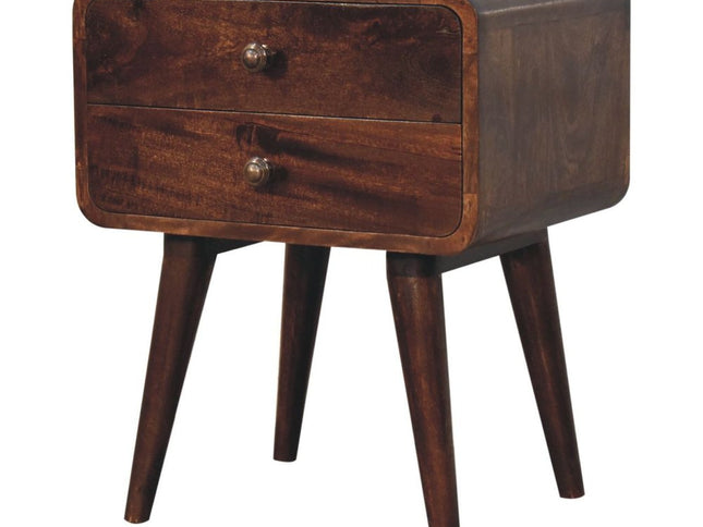 22" Chestnut Solid Wood Two Drawer Nightstand