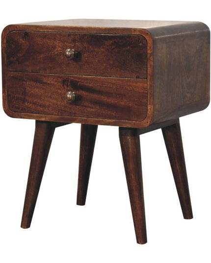 22" Chestnut Solid Wood Two Drawer Nightstand