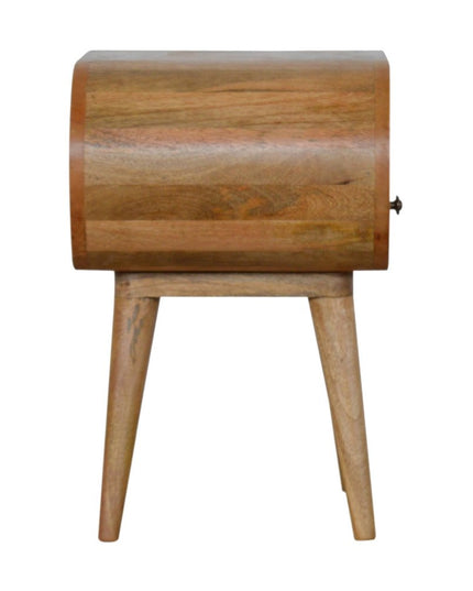 21" Natural Solid Wood Oval One Drawer Nightstand