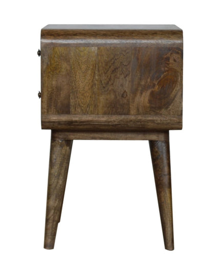 22" Natural Solid Wood Distressed Two Drawer Nightstand