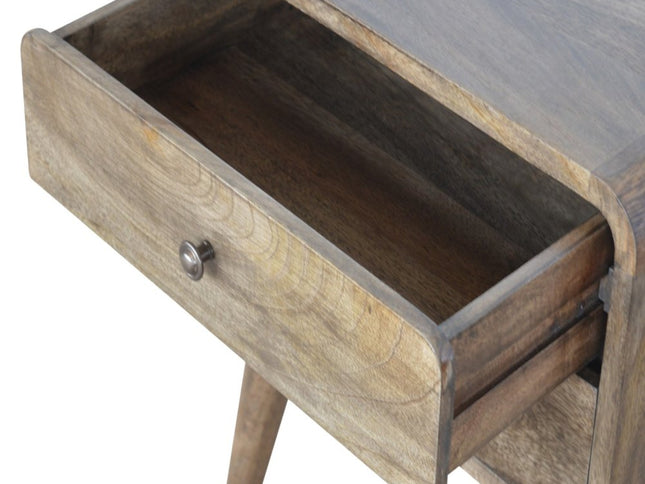 22" Natural Solid Wood Distressed Two Drawer Nightstand